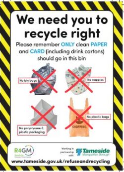 Tameside bin sticker