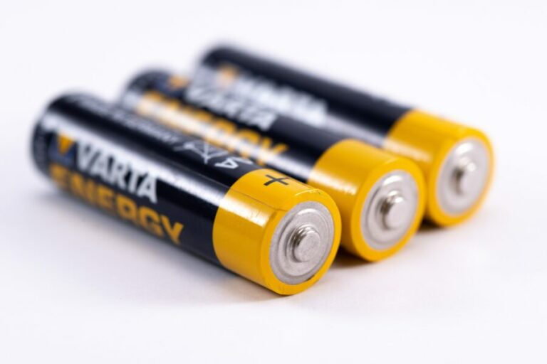 three double A batteries