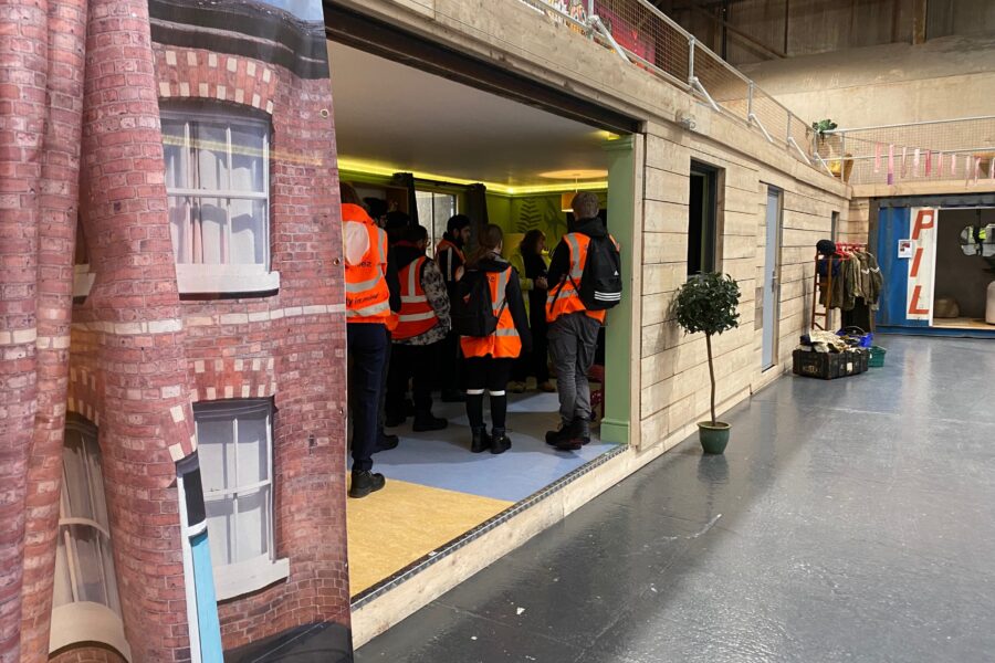 Students visiting the Education pod at the Renew Hub.