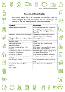 Paper and card recycling tips