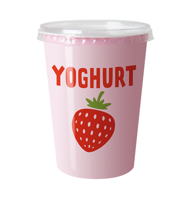 Plastic Pink Yoghurt Pot