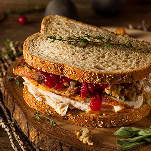 christmas food waste in a sandwich