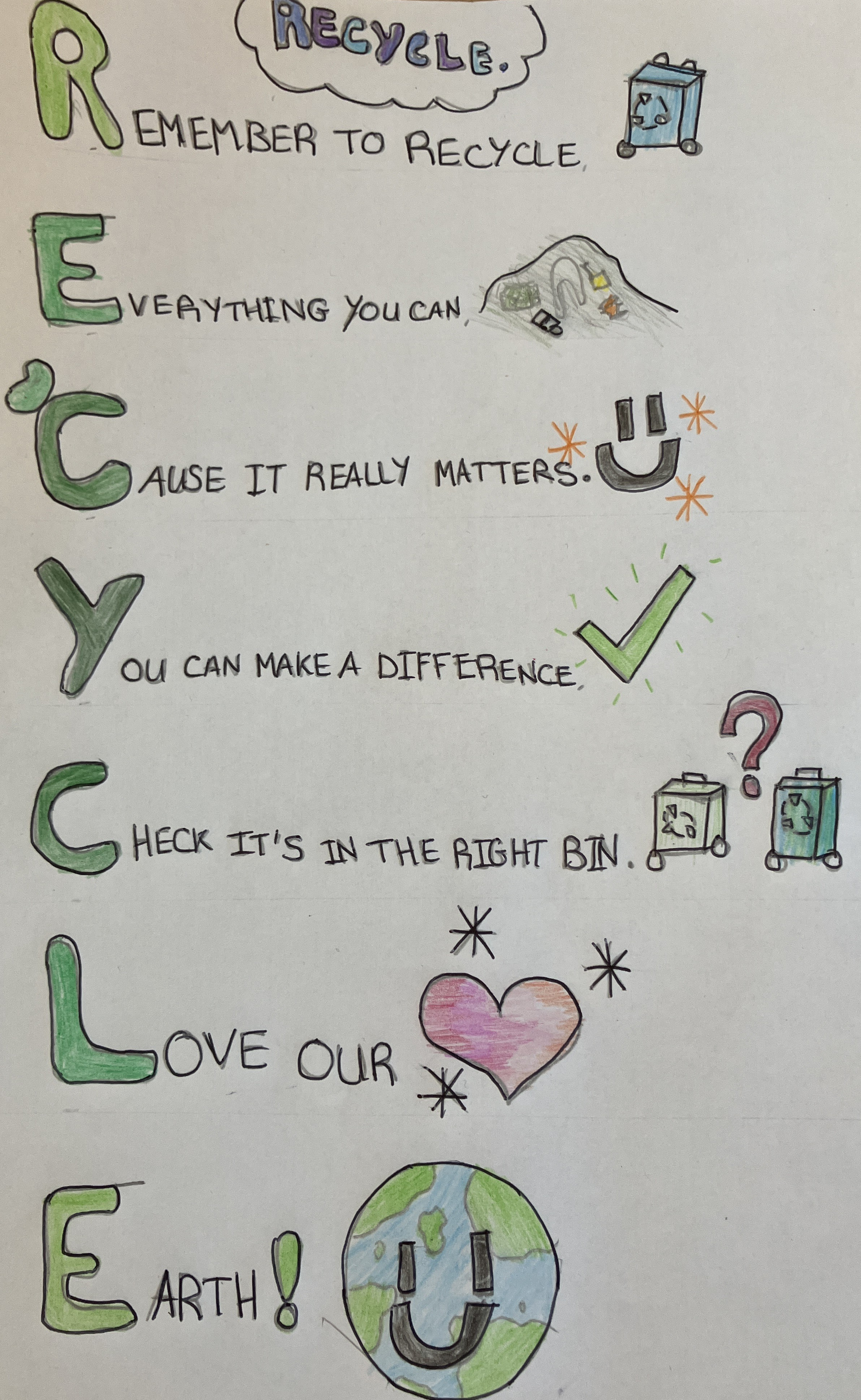 I’ve written an acrostic poem about recycling