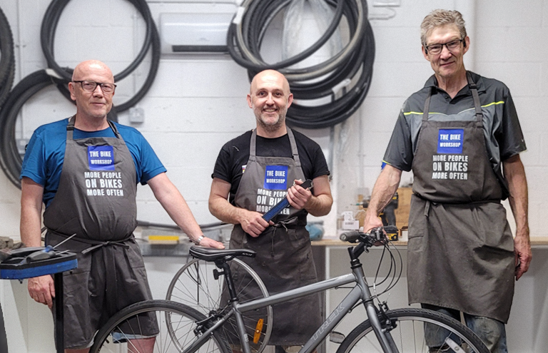 Bicycle workshop that supports Innovative recycling and reuse projects