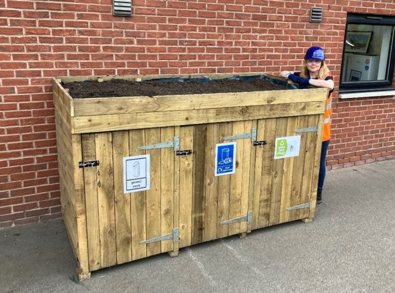 wheelie bin storage with a living roof