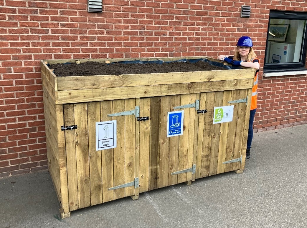 wheelie bin storage with a living roof