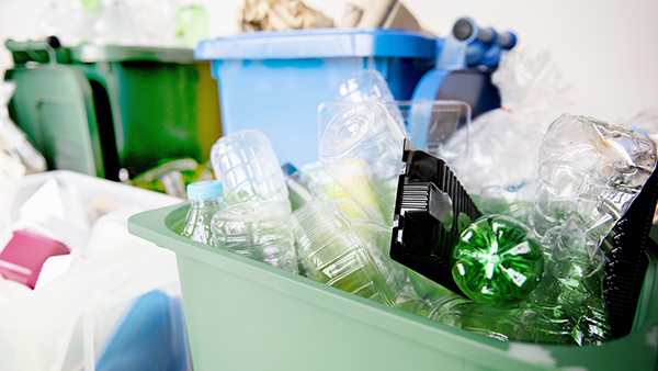 Bin full of plastic